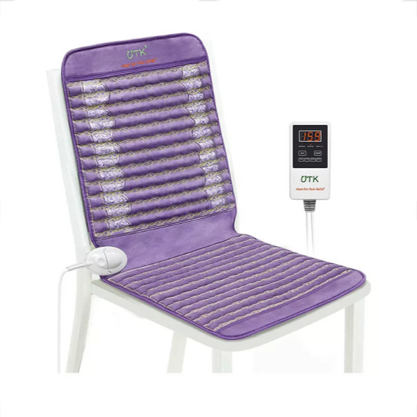 UTK - H11Z4 Amethyst Heated Chair Pad, Far Infrared Heating Pad for Back,Thigh Pain Relief