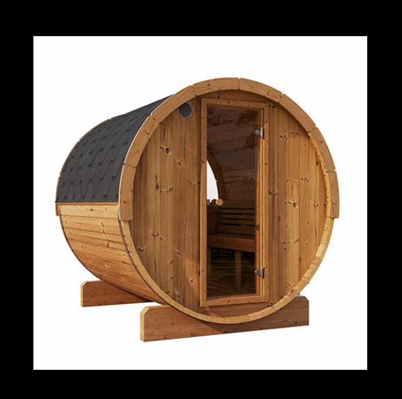 SaunaLife Model E6W 3 Person Outdoor Sauna Barrel-Window SL-MODELE6W