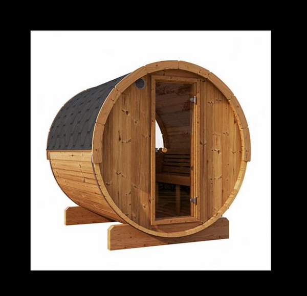 SaunaLife Model E7W 4 Person Outdoor Sauna Barrel-Window SL-MODELE7W