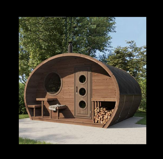SaunaLife Model G11 Garden-Series Outdoor Home Sauna Kit| 2 Room Sauna|Up to 8 Persons Model G11
