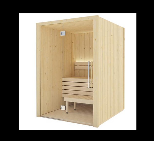 SaunaLife Model X2 XPERIENCE Series Indoor Sauna DIY Kit w/LED Light System| 1-2-Person, Spruce, 60" x 60" x 80" Model X2
