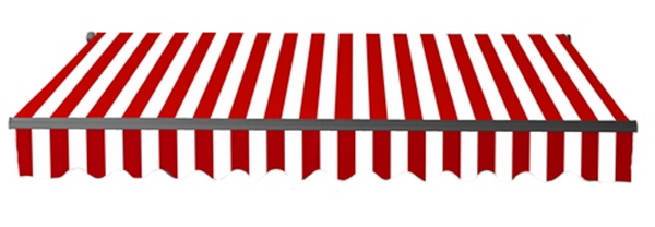 Aleko | Retractable Black Frame Patio Awning 13 x 10 Feet | Red and White Stripes | AB13X10RWSTR05-AP