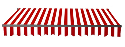 Aleko | Retractable Black Frame Patio Awning 10 x 8 Feet | Red and White Stripes | AB10X8RWSTR05-AP