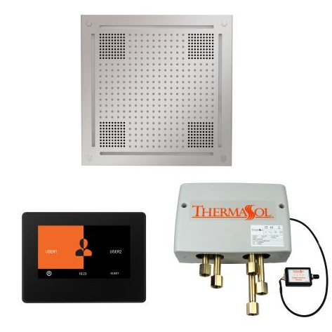 ThermaSol WHSP7S ThermaTouch 7" Shower Control Pkg| Digital Shower Valve| HydroVive Light & Sound Rainhead | WHSP7S