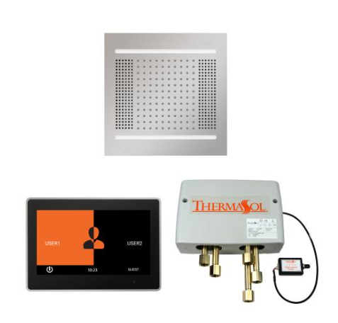 ThermaSol WH14SP10S Wellness Hydrovive14 Shower Package with 10" ThermaTouch Square| Digital Shower Vavle| Hydrovive 14 Shower Head | WH14SP10S