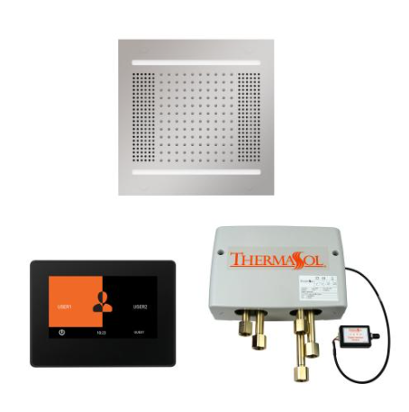 ThermaSol WH14SP7S Wellness Hydrovive14 Shower Package with 7" ThermaTouch Square| Digital Shower Vavle| Hydrovive 14 Shower Head | WH14SP7S