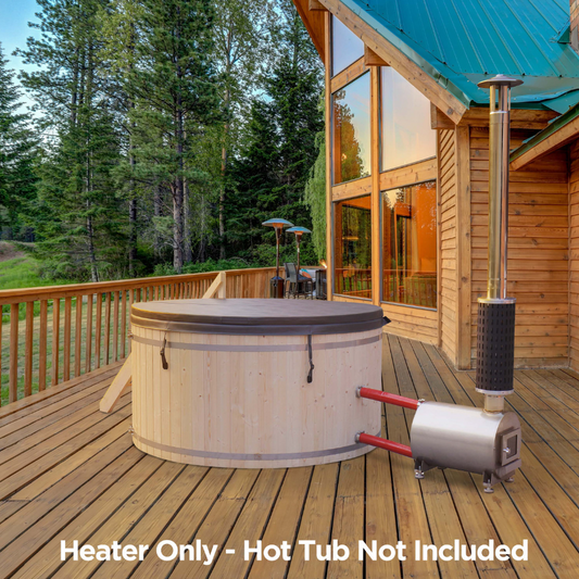 Aleko | External Wood-Burning Hot Tub Heater | Equivalent to 10-15kW Electronic Heater | 2-3/5” Connecting Pipes | KITSTOVECMY1-AP