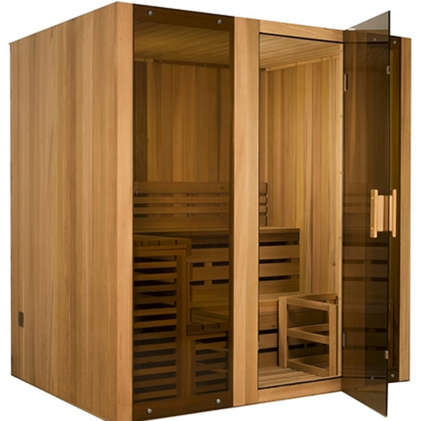 Aleko Canadian Cedar Indoor Wet Dry Steam Room Sauna STI6CED-AP