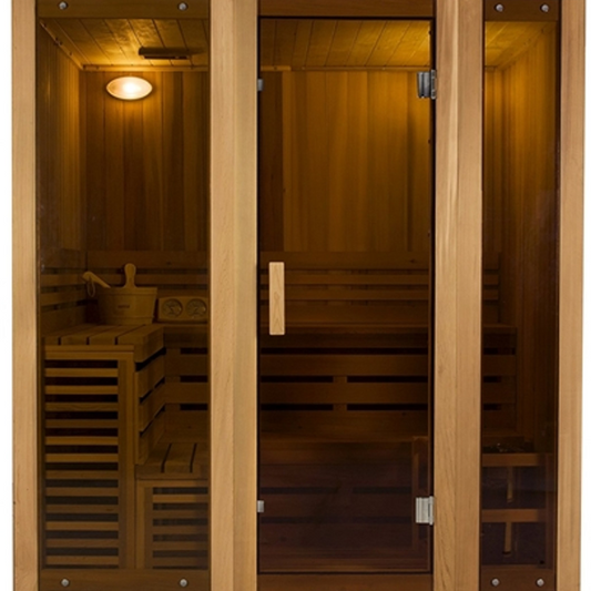 Aleko Canadian Cedar Indoor Wet Dry Steam Room Sauna STI6CED-AP