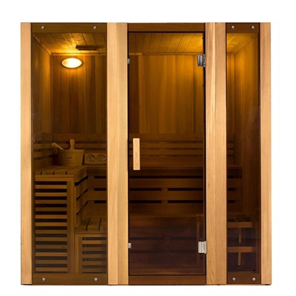 Aleko Canadian Cedar Indoor Wet Dry Sauna Steam Room STI2CED-AP