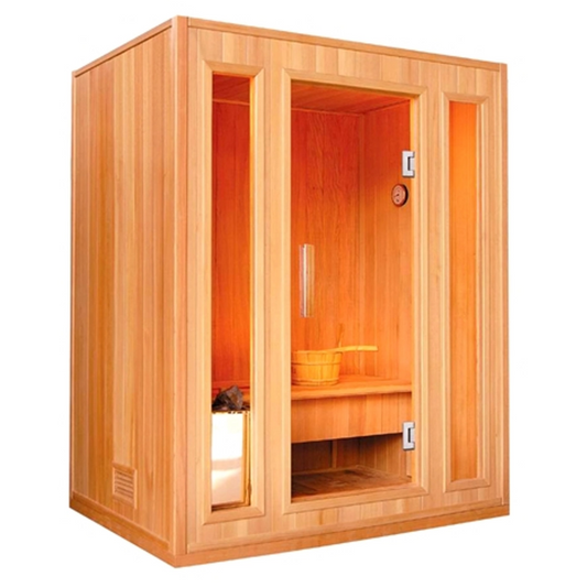 Aleko Canadian Hemlock Indoor Wet Dry Sauna 3 Person SE3KUPA-AP