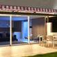 Aleko | Half Cassette Motorized Retractable LED Luxury Patio Awning | 10 x 8 Feet | Red and White Stripes | AWCL10X8RDWT05-AP