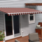 Aleko | Motorized Retractable White Frame Patio Awning | 20 x 10 Feet | Multi-Striped Red | AWM20X10MSRED19-AP