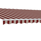 Aleko | Motorized Retractable White Frame Patio Awning | 20 x 10 Feet | Multi-Striped Red | AWM20X10MSRED19-AP