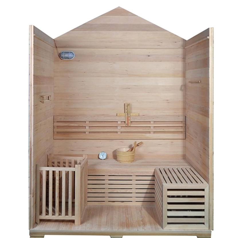 Aleko Canadian Red Cedar Wood Outdoor and Indoor Wet Dry Sauna CED6IMATRA-AP