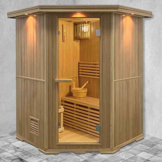 Aleko Canadian Hemlock Wet Dry Indoor Sauna SKD3HEM-AP